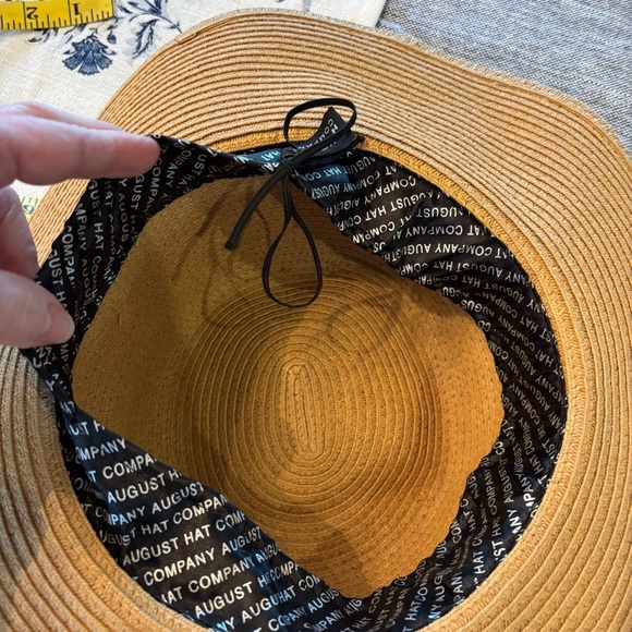 August Hat Company Women’s Wide Brim Summer Hat with Straw Bow - Picture 9 of 12